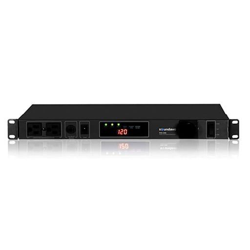 Soundavo PMX-3300 Power Conditioner and Surge Sequencer 10 Protected Outlets and 3 Zones 15A with LED Voltmeter Display & Pullout Light